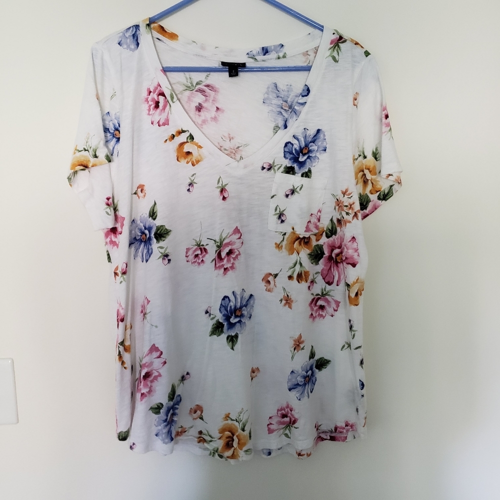 White Floral Top